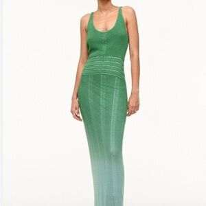 STAUD Green Knit Maxi Dress